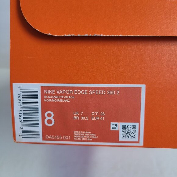 Nike Vapor Edge 360 2 Football Cleats DA5455-001 Size 8 Black main image 8
